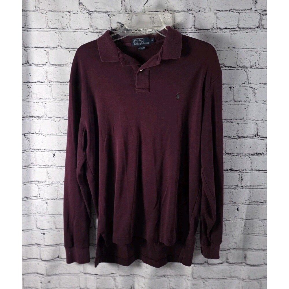 Polo by Ralph Lauren Men's Medium Burgundy Long Sleeve Collared Shirt